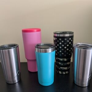 Insulated Pink and Turquoise Travel Tumblers - Stainless Steel Double Wall